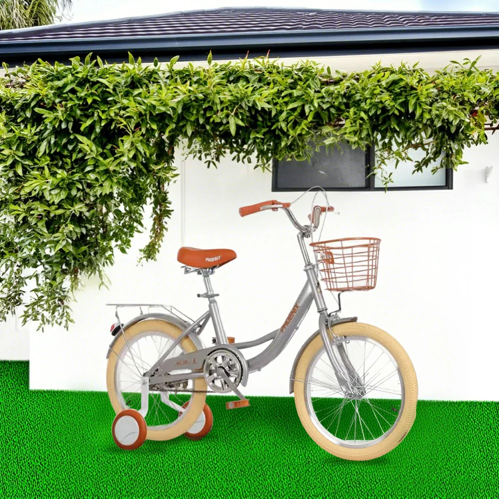 VOLTUS 16/20/22 Kids' Princess Bike - Standard & Training Wheel Options, Comfortable Seat, Safety Design - Silver - Image 9