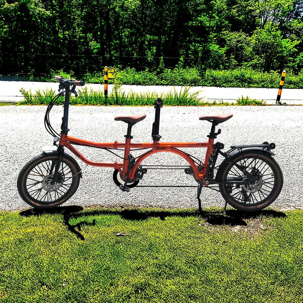 VOLTUS 20 Inch Double Bike 4-Fold Design with Upgraded Shock Absorber Seat-Orange - Image 2