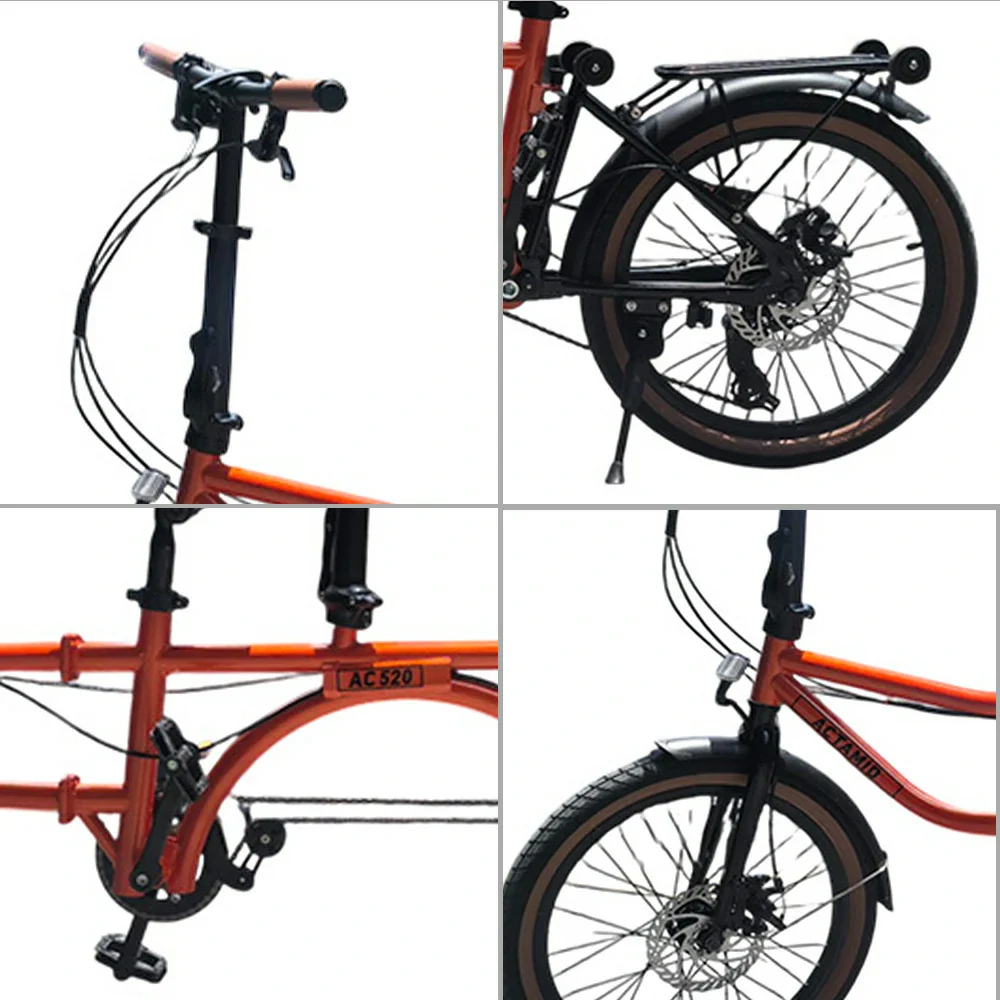 VOLTUS 20 Inch Double Bike 4-Fold Design with Upgraded Shock Absorber Seat-Orange - Image 8