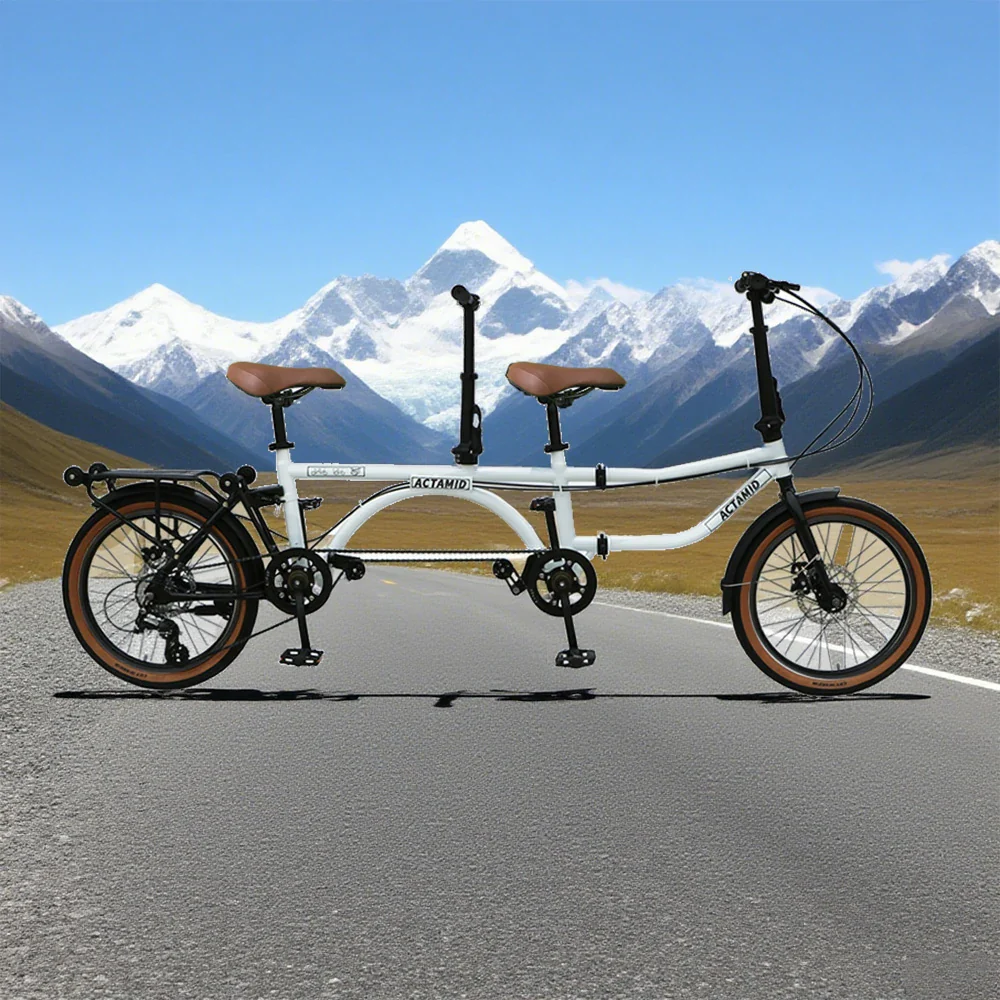 VOLTUS 20 Inch Double Bike 4-Fold Design with Upgraded Shock Absorber Seat-White - Image 2