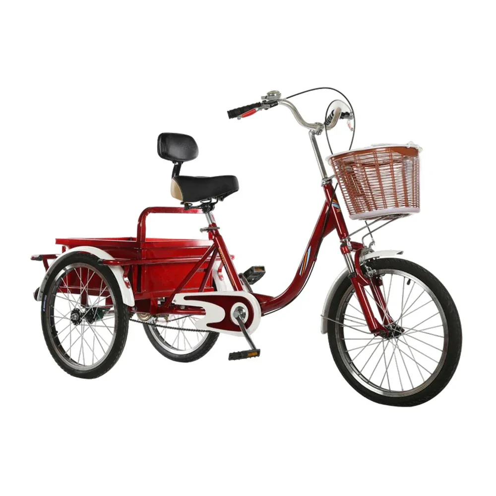 VOLTUS Adult Tricycle Shock Absorbing Front Fork Backrest Seat Comfortable Red/Silver/Beige - Image 6