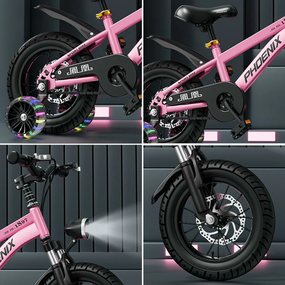 VOLTUS 18/20/22 Kids' Sport Bike - No Rear Seat, with Mudguard, Integrated or Spoke Wheels – Pink - Image 10