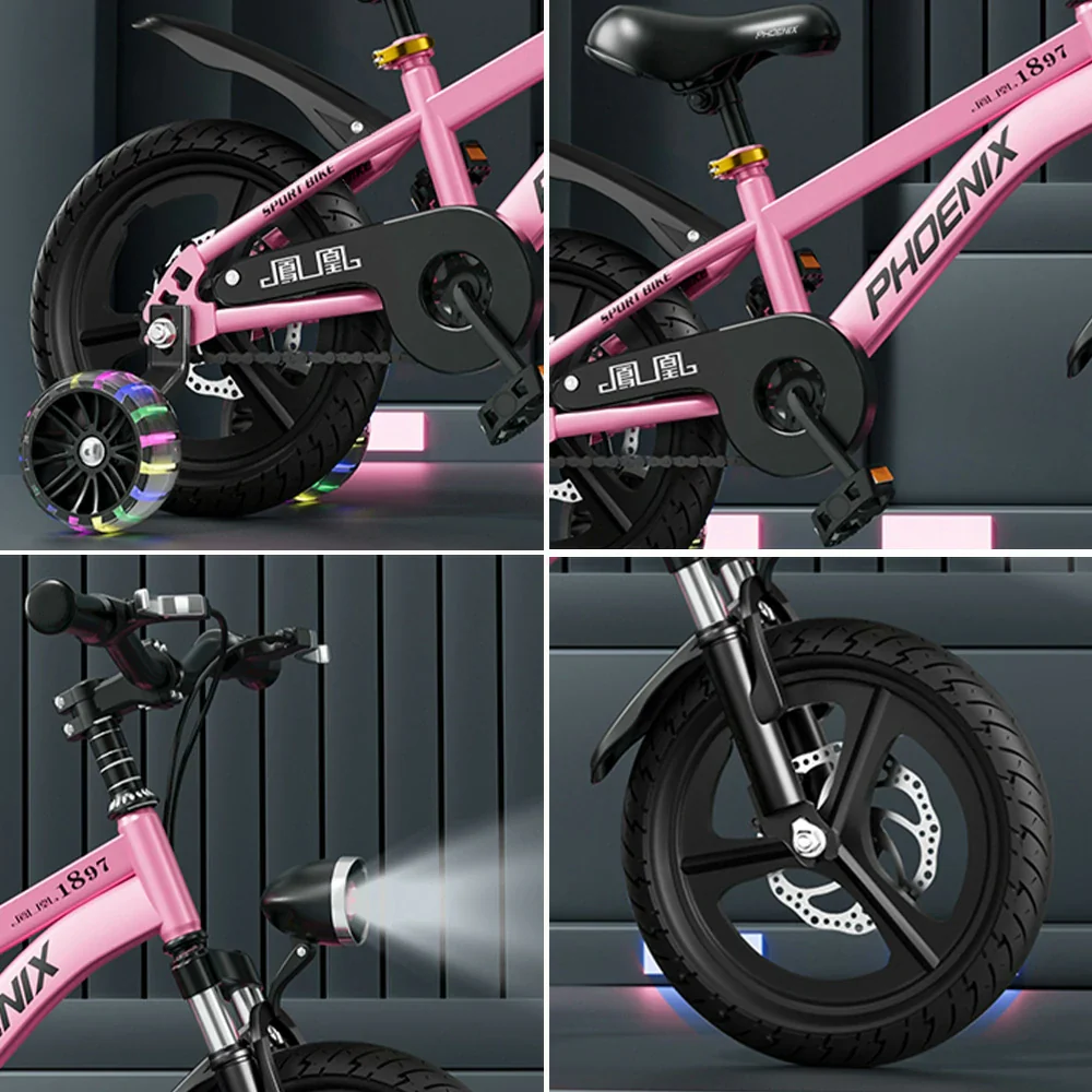 VOLTUS 18/20/22 Kids' Sport Bike - No Rear Seat, with Mudguard, Integrated or Spoke Wheels – Pink - Image 3
