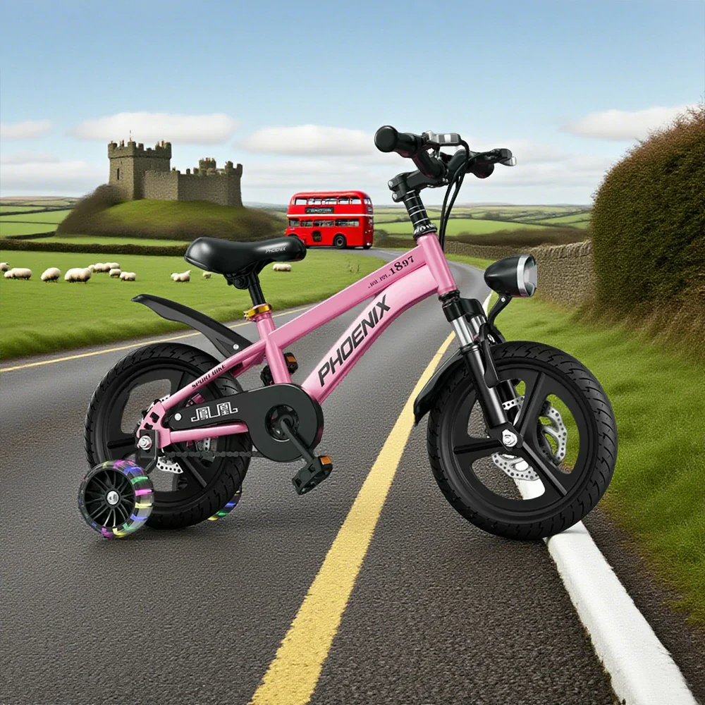 VOLTUS 18/20/22 Kids' Sport Bike - No Rear Seat, with Mudguard, Integrated or Spoke Wheels – Pink - Image 4