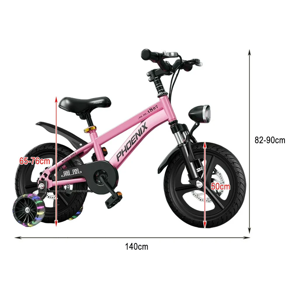 VOLTUS 18/20/22 Kids' Sport Bike - No Rear Seat, with Mudguard, Integrated or Spoke Wheels – Pink - Image 7