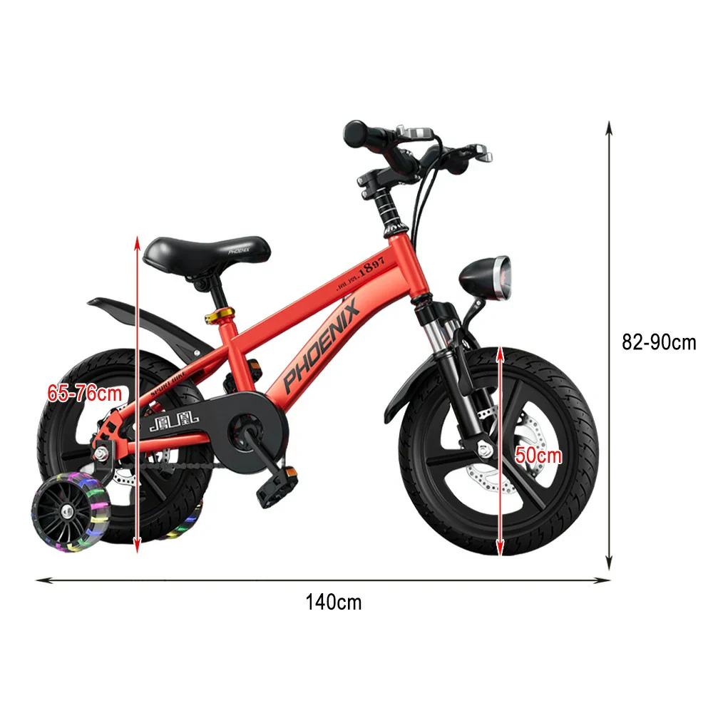 VOLTUS 18/20/22 Kids' Sport Bike - No Rear Seat, with Mudguard, Integrated or Spoke Wheels – Red - Image 7