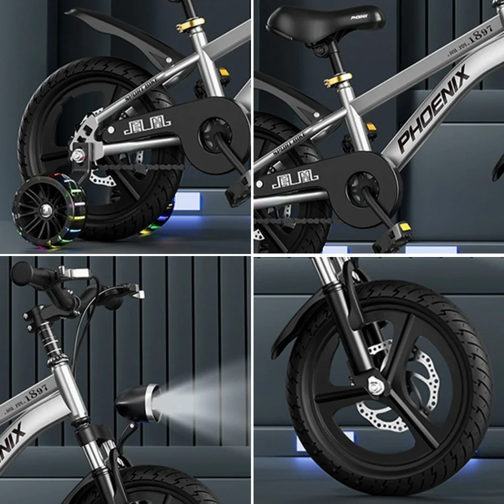 VOLTUS 18/20/22 Kids' Sport Bike - No Rear Seat, with Mudguard, Integrated or Spoke Wheels - Silvery - Image 3