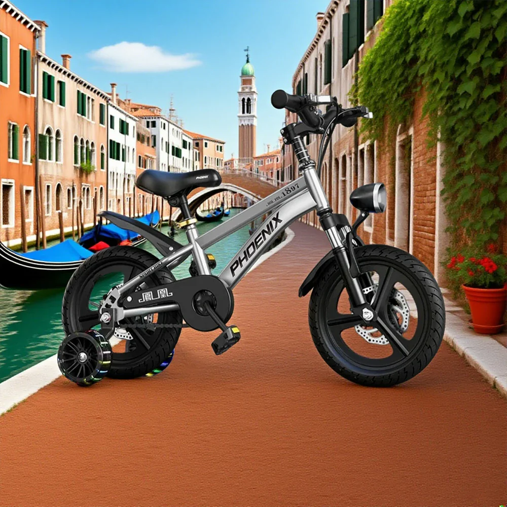 VOLTUS 18/20/22 Kids' Sport Bike - No Rear Seat, with Mudguard, Integrated or Spoke Wheels - Silvery - Image 4