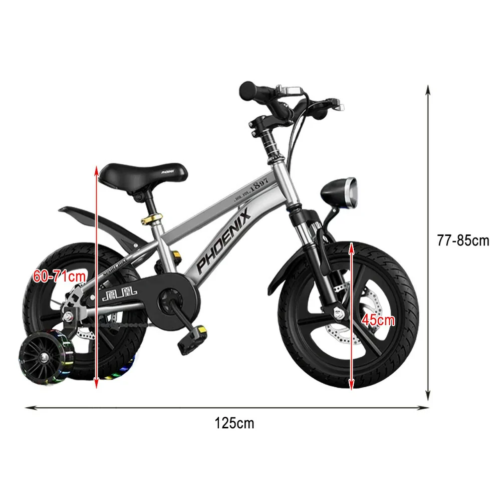 VOLTUS 18/20/22 Kids' Sport Bike - No Rear Seat, with Mudguard, Integrated or Spoke Wheels - Silvery - Image 6