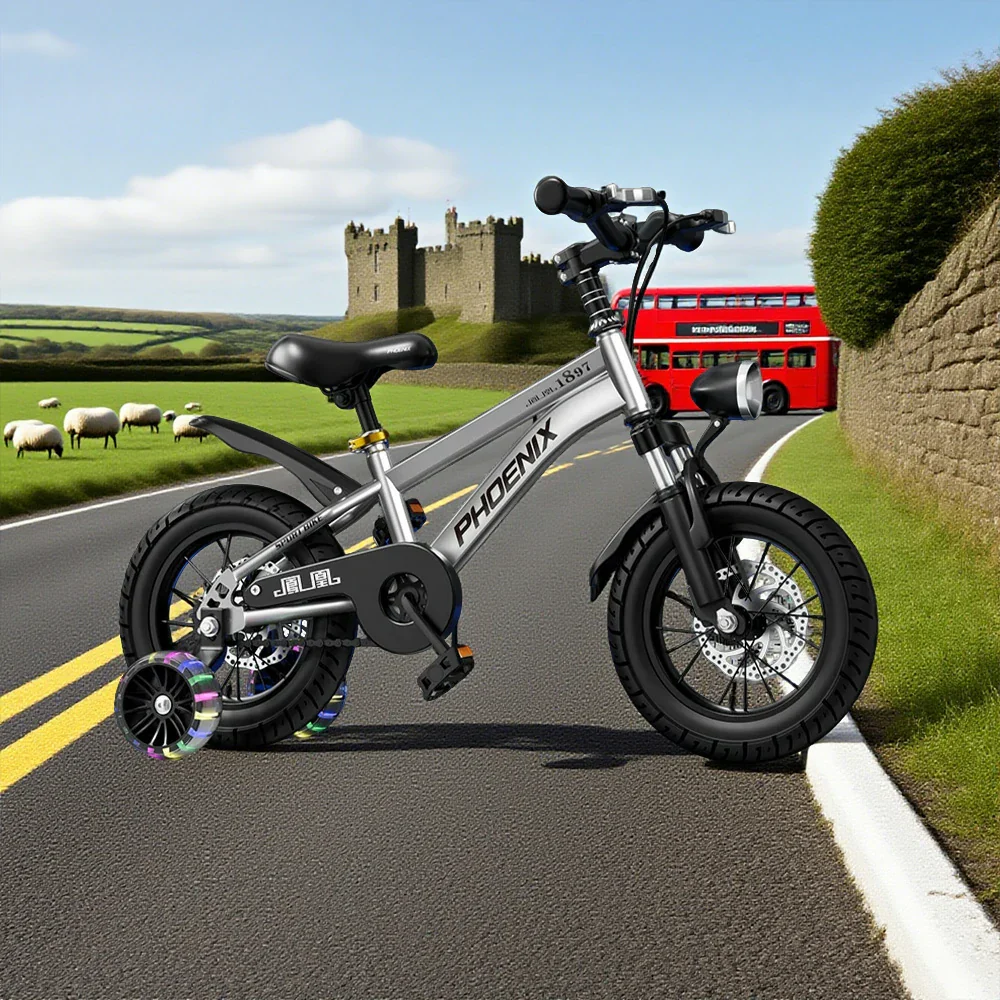VOLTUS 18/20/22 Kids' Sport Bike - No Rear Seat, with Mudguard, Integrated or Spoke Wheels - Silvery - Image 9