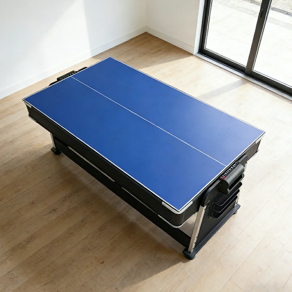 VERSA 4-IN-1 6FT Convertible Game Table - Air Hockey, Pool, Table Tennis & Dining, Space-Saving Black Frame, Free Accessories - Black Felt - Image 10