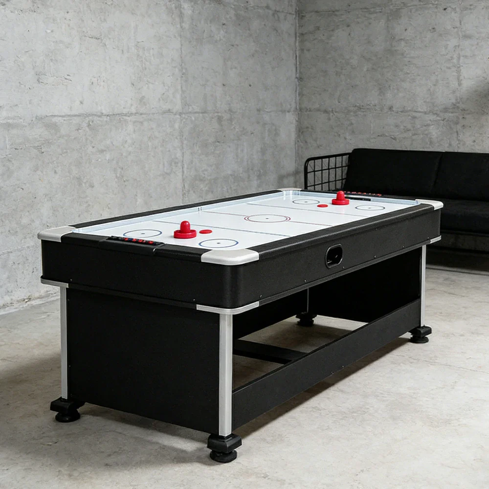 VERSA 4-IN-1 6FT Convertible Game Table - Air Hockey, Pool, Table Tennis & Dining, Space-Saving Black Frame, Free Accessories - Black Felt - Image 13