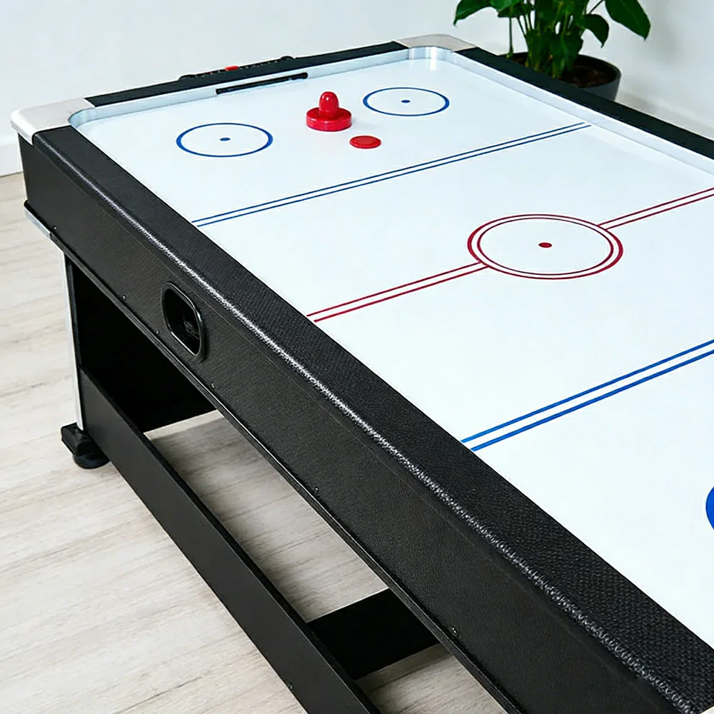 VERSA 4-IN-1 6FT Convertible Game Table - Air Hockey, Pool, Table Tennis & Dining, Space-Saving Black Frame, Free Accessories - Black Felt - Image 14