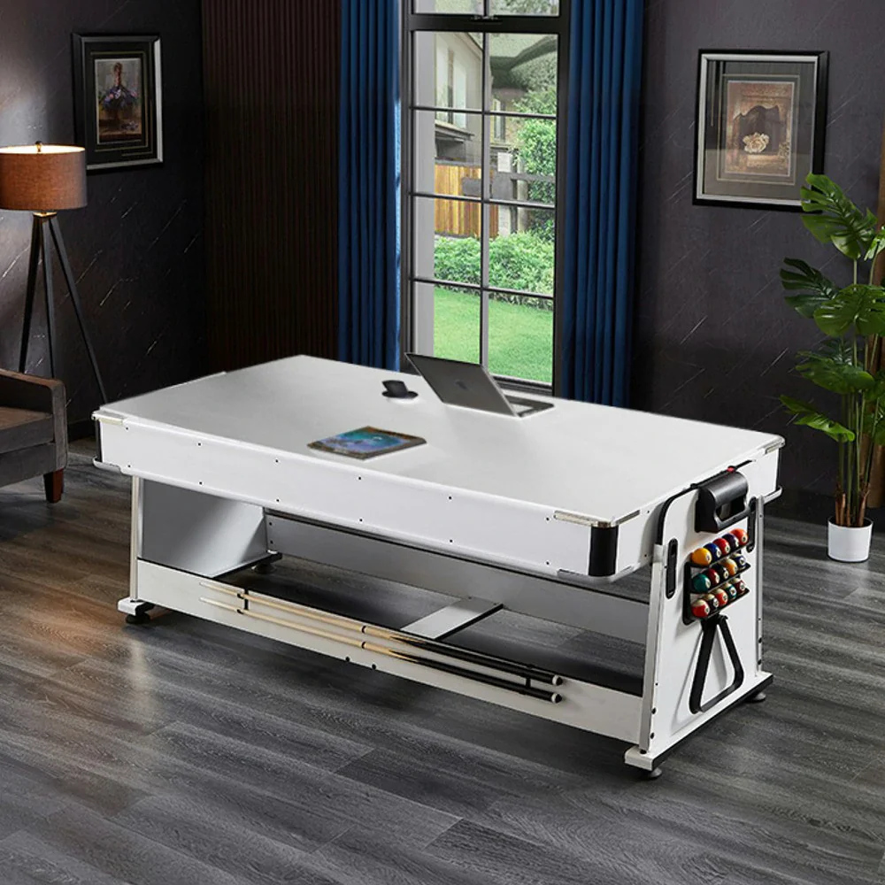 VERSA NEW 2026 UPGRADE MODEL 4-IN-1 7/8FT Convertible Table with White Frame for Air Hockey, Pool Billiards, Dining, and Table Tennis with Free Accessories - Black Felt - Image 8