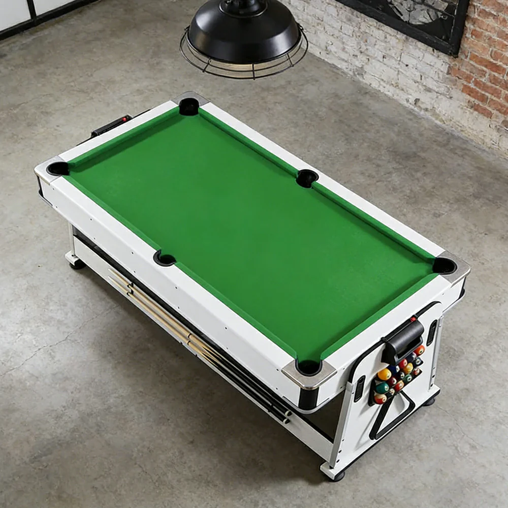 VERSA NEW 2026 UPGRADE MODEL 4-IN-1 6FT Convertible Game Table – Air Hockey, Pool, Table Tennis & Dining, Space-Saving White Frame, Free Accessories - Green Felt - Image 5