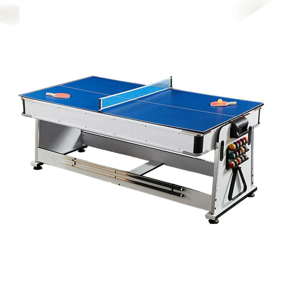VERSA NEW 2026 UPGRADE MODEL 4-IN-1 6FT Convertible Game Table – Air Hockey, Pool, Table Tennis & Dining, Space-Saving White Frame, Free Accessories - Green Felt - Image 9