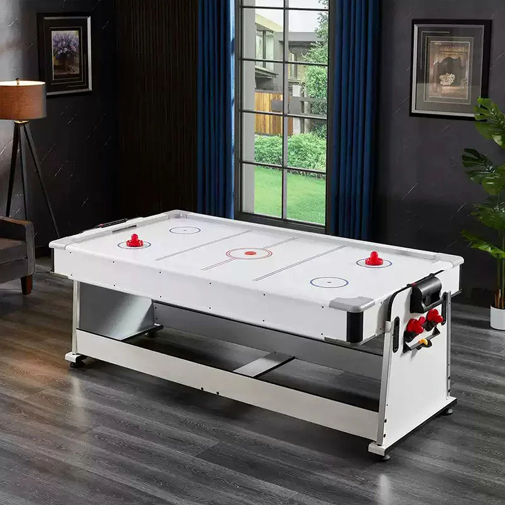 VERSA NEW 2026 UPGRADE MODEL 4-IN-1 7/8FT Convertible Table with White Frame for Air Hockey, Pool Billiards, Dining, and Table Tennis with Free Accessories - Green Felt - Image 13