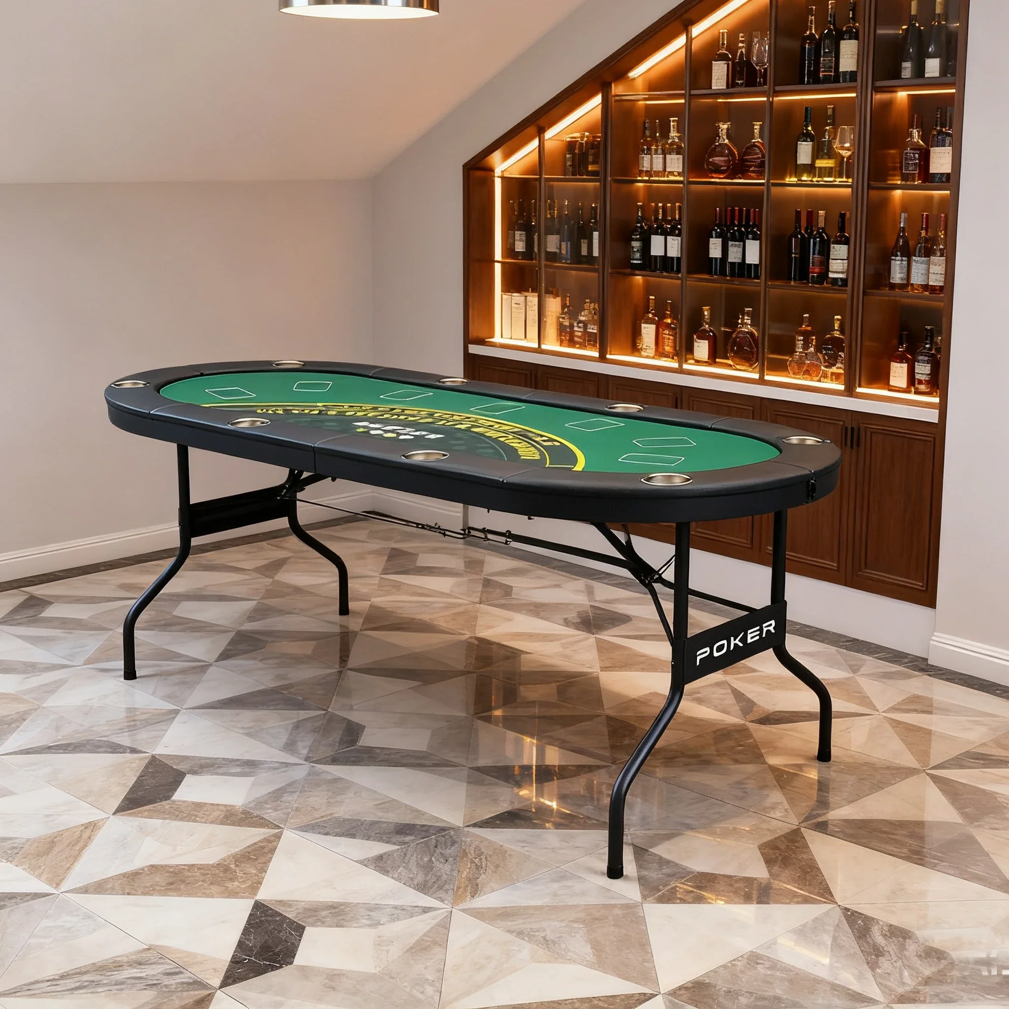 VERSA 3-in-1 Foldable Poker Table - 182cm - Sturdy MDF+Metal Frame, Portable Design with Multi-Game Layout, Premium Casino Style for Home Entertainment - Image 2