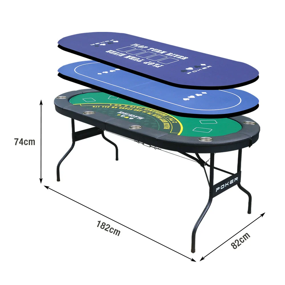 VERSA 3-in-1 Foldable Poker Table - 182cm - Sturdy MDF+Metal Frame, Portable Design with Multi-Game Layout, Premium Casino Style for Home Entertainment - Image 9