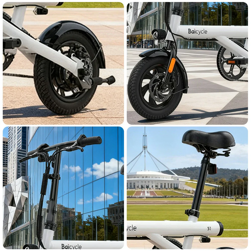VOLTUS Folding Electric Bike 36V250W Brushless Motor Carbon Steel Frame Dual Disc Brakes Long-Range Battery with Comfort Saddle Upgrade - Image 3