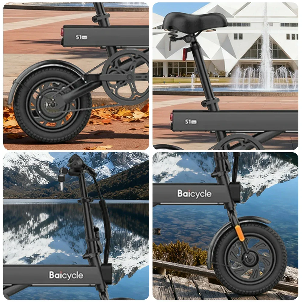 VOLTUS Folding Electric Bike 36V250W Brushless Motor Aluminium Alloy Frame Dual Disc Brakes with Upgraded Comfort Saddle Design - Black - Image 3