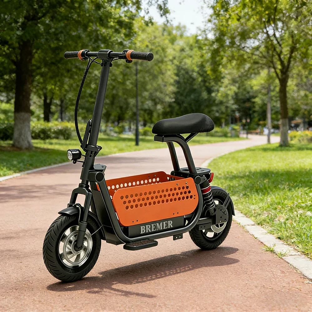 VOLTUS Foldable Electric Scooter Bike, 48V500W Motor, Triple Riding Modes, High Carbon Steel & Aluminium Frame, Large Storage Basket, Dual Suspension - Image 4