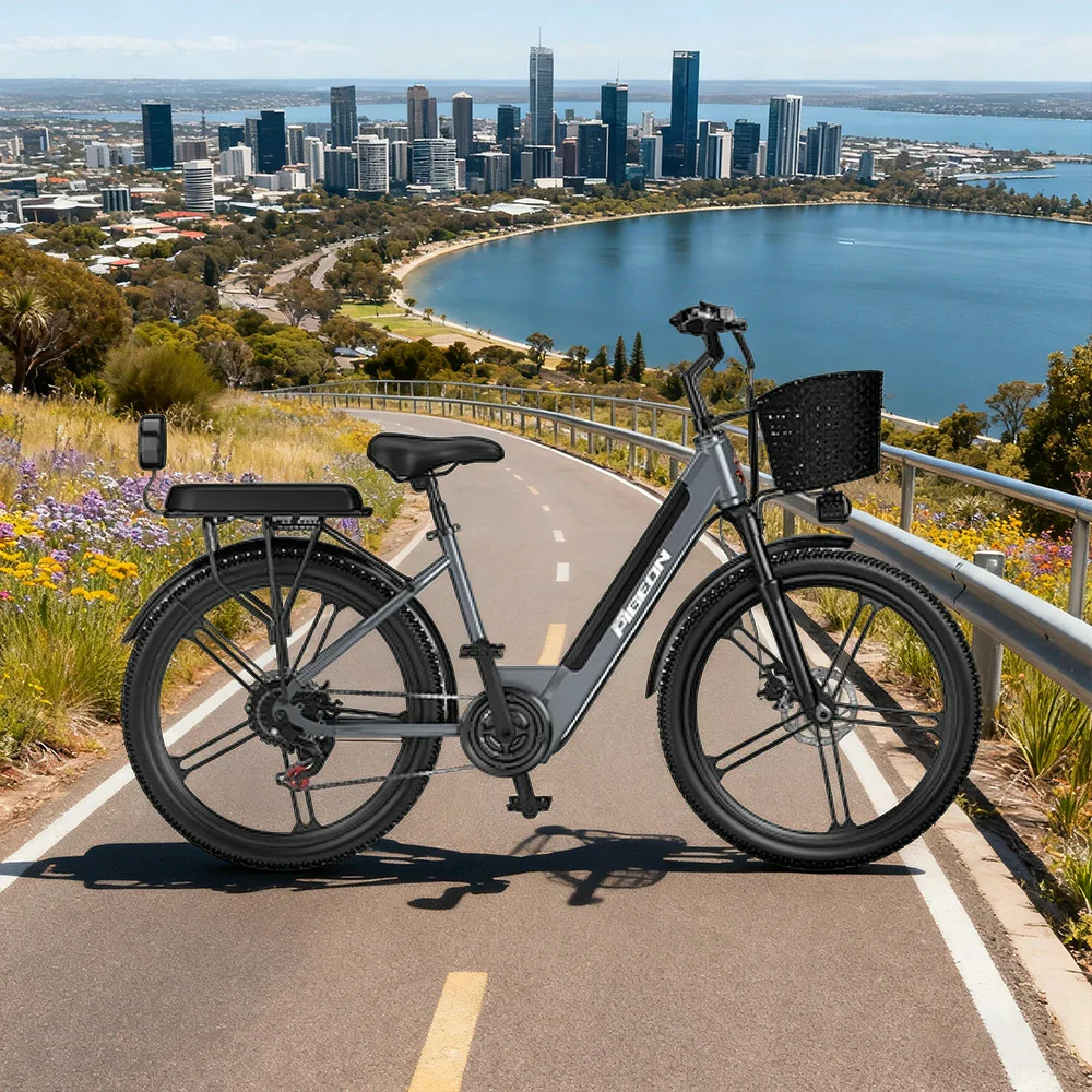 VOLTUS Folding Electric Bike 400W Motor Carbon Alloy Frame Shimano 7-Speed 24-Inch Magnesium Alloy Integrated Wheels with Energy Recovery System - Grey - Image 2