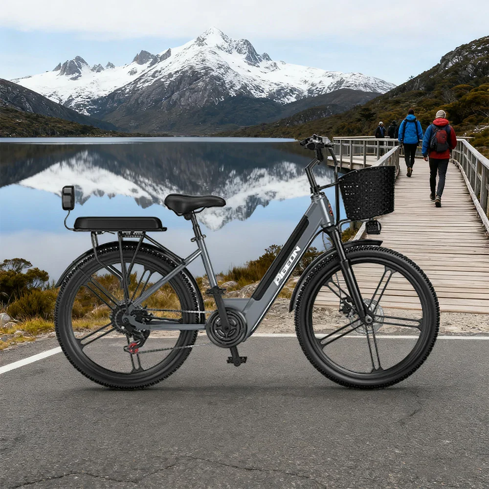 VOLTUS Folding Electric Bike 400W Motor Carbon Alloy Frame Shimano 7-Speed 24-Inch Magnesium Alloy Integrated Wheels with Energy Recovery System - Grey - Image 4