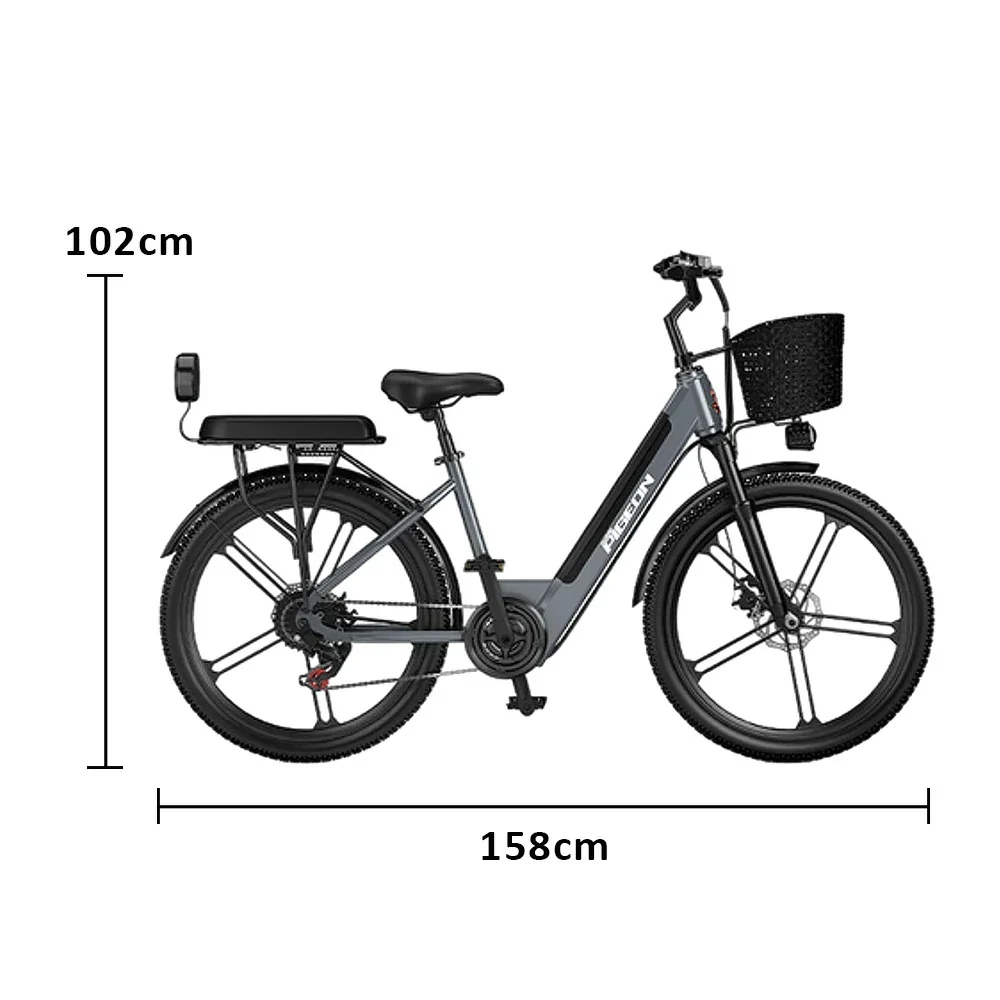 VOLTUS Folding Electric Bike 400W Motor Carbon Alloy Frame Shimano 7-Speed 24-Inch Magnesium Alloy Integrated Wheels with Energy Recovery System - Grey - Image 5