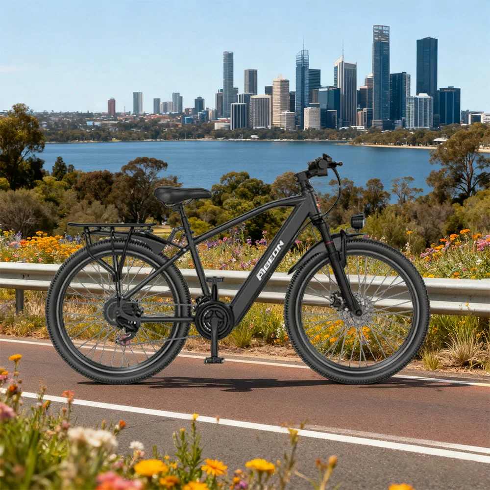 VOLTUS Electric Bike 400W Motor Carbon Alloy Frame Shimano 21-Speed 26-Inch Spoked Wheels with Dual Suspension - Black - Image 4