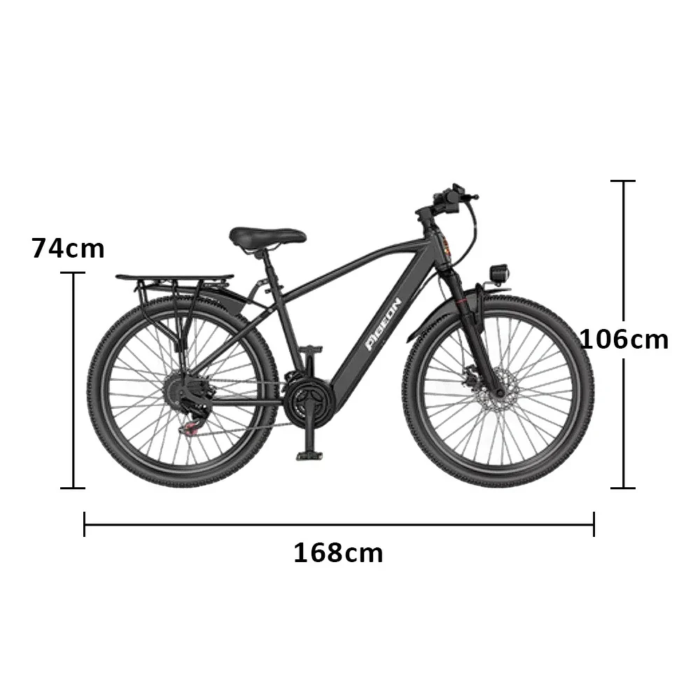 VOLTUS Electric Bike 400W Motor Carbon Alloy Frame Shimano 21-Speed 26-Inch Spoked Wheels with Dual Suspension - Black - Image 5