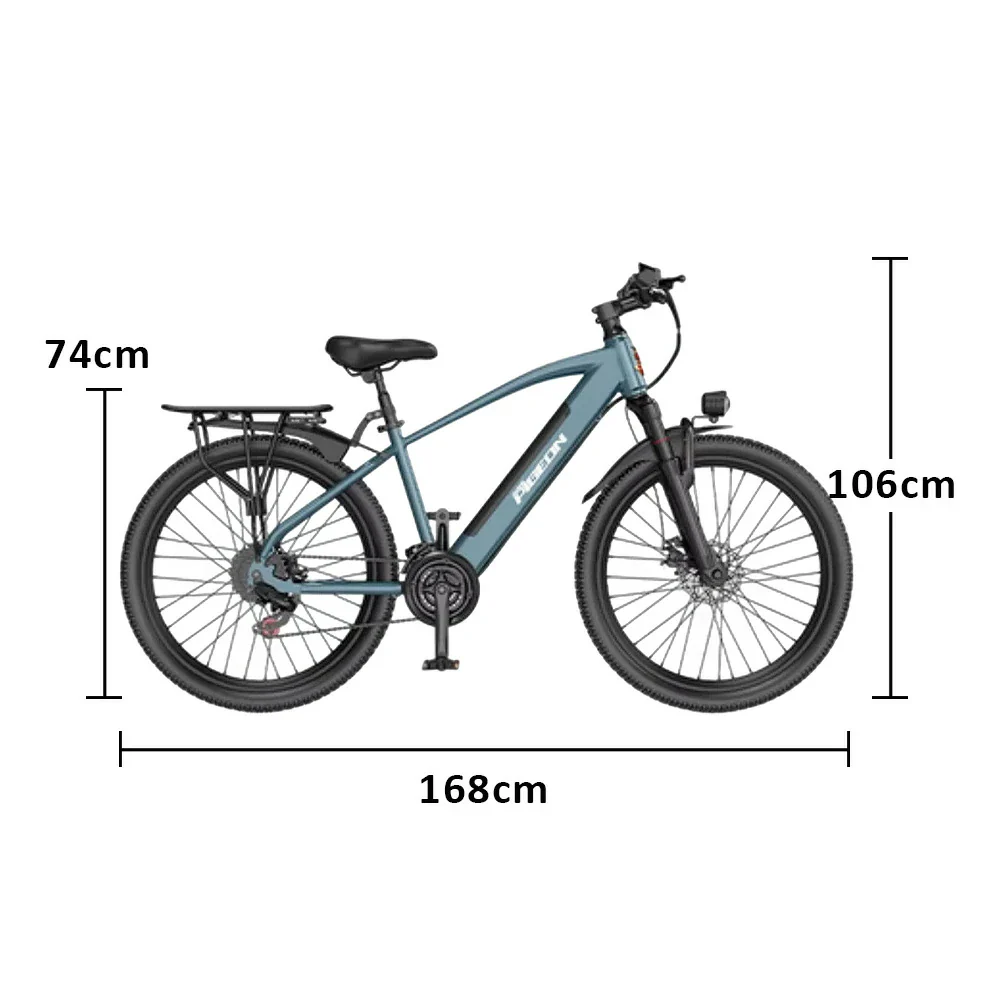 VOLTUS Electric Bike Carbon Alloy Frame Shimano 7-Speed 26-Inch Spoked Wheels with Dual Suspension and Removable Lithium Battery - Blue - Image 5