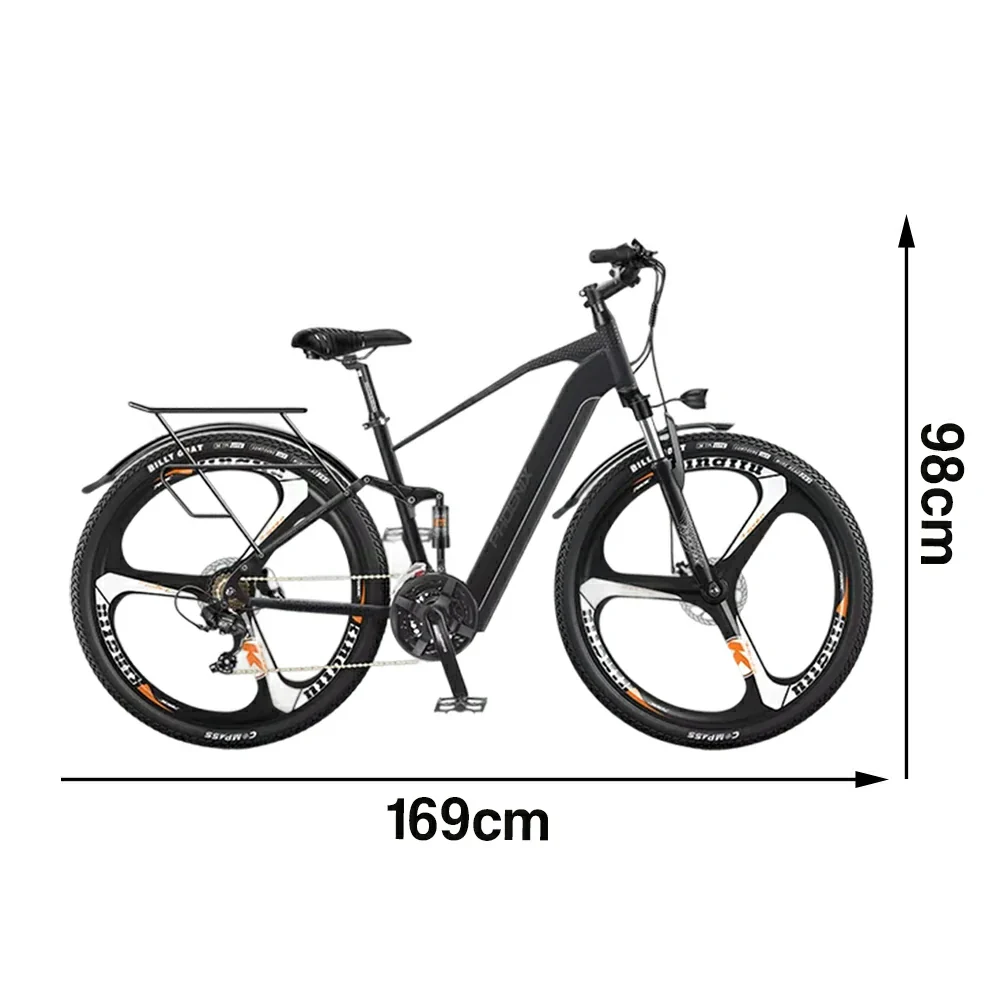 VOLTUS 26-Inch Electric Bike, 48V400W Motor, Shimano 21-Speed Gears, Aluminium Alloy Frame, Smart LCD Display, Dual Suspension, Three-Spoke Wheels - Black - Image 5