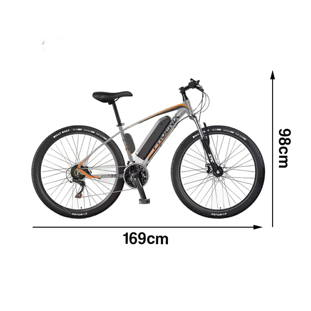 VOLTUS 26-Inch Electric Mountain Bike, 350W Brushless Motor, 21-Speed Gears, Aluminium Alloy Frame, Removable Battery, Spoked Wheels - Grey - Image 5