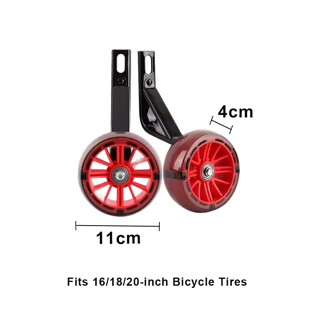 VOLTUS Kids Bicycle Training Wheels Smooth Quiet Rolling Reinforced Steel Bracket Stable Balance Support for 16/18/20 Inch Bikes - Red - Image 5