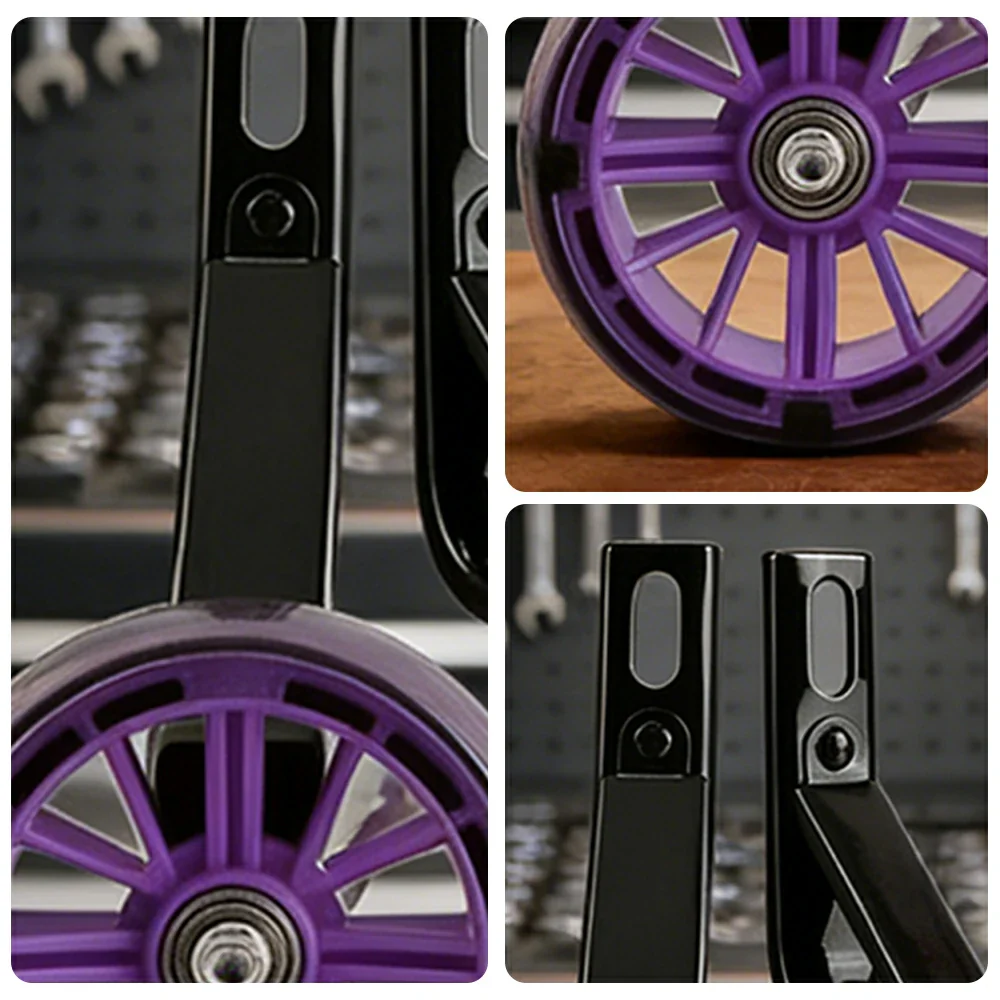 VOLTUS Kids Bicycle Training Wheels Smooth Quiet Rolling Reinforced Steel Bracket Stable Balance Support for 16/18/20 Inch Bikes - Purple - Image 3