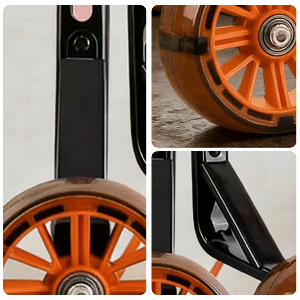 VOLTUS Kids Bicycle Training Wheels Smooth Quiet Rolling Reinforced Steel Bracket Stable Balance Support for 16/18/20 Inch Bikes - Orange - Image 3