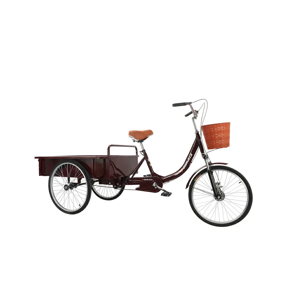 VOLTUS Cargo Tricycle Dual Chain Drive Suspension Brakes 90cm Rear Box Heavy Duty Utility for Transport - Black