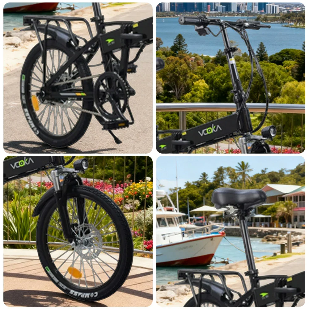 VOLTUS Electric Scooter 48V11A 20-inch Tires Lithium Battery Aluminum Frame 45km Electric Range, 100km Assisted Range, Ergonomic Design - Black - Image 3
