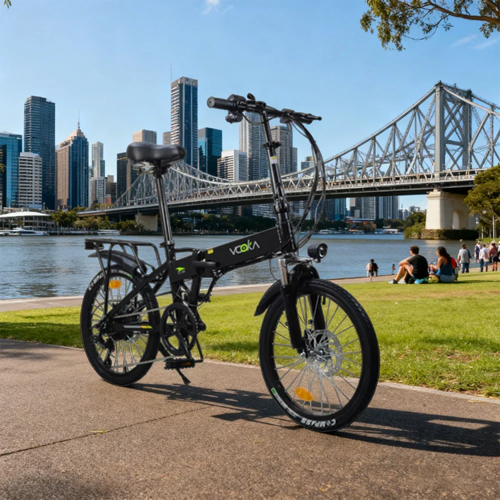 VOLTUS Electric Scooter 48V11A Lithium Battery Aluminum Frame 50km Electric Range, 120km Assisted Range, Shimano 7-speed, 20-inch Steel-wire Tires - Black - Image 4