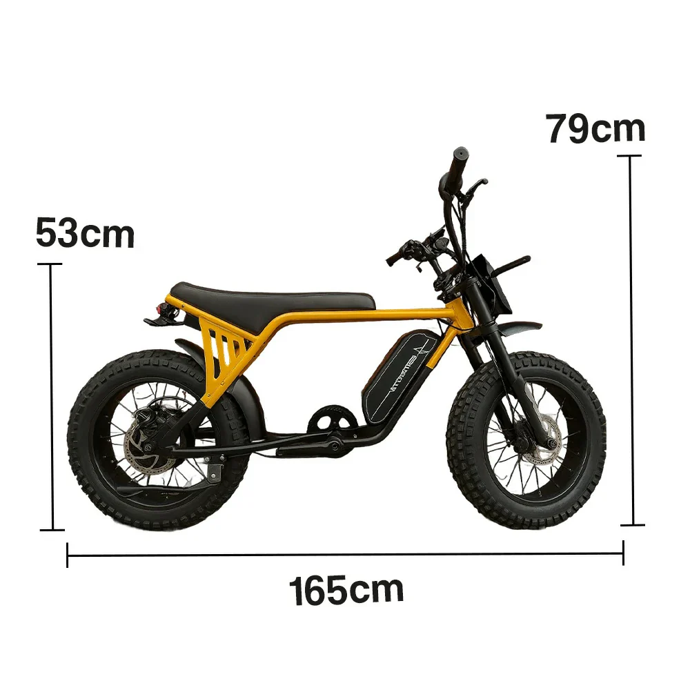 VOLTUS Z03 Electric Bike 48V13Ah 500W Fat Tyre Retro-Style E-Bike Durable Steel Frame - Yellow - Image 5