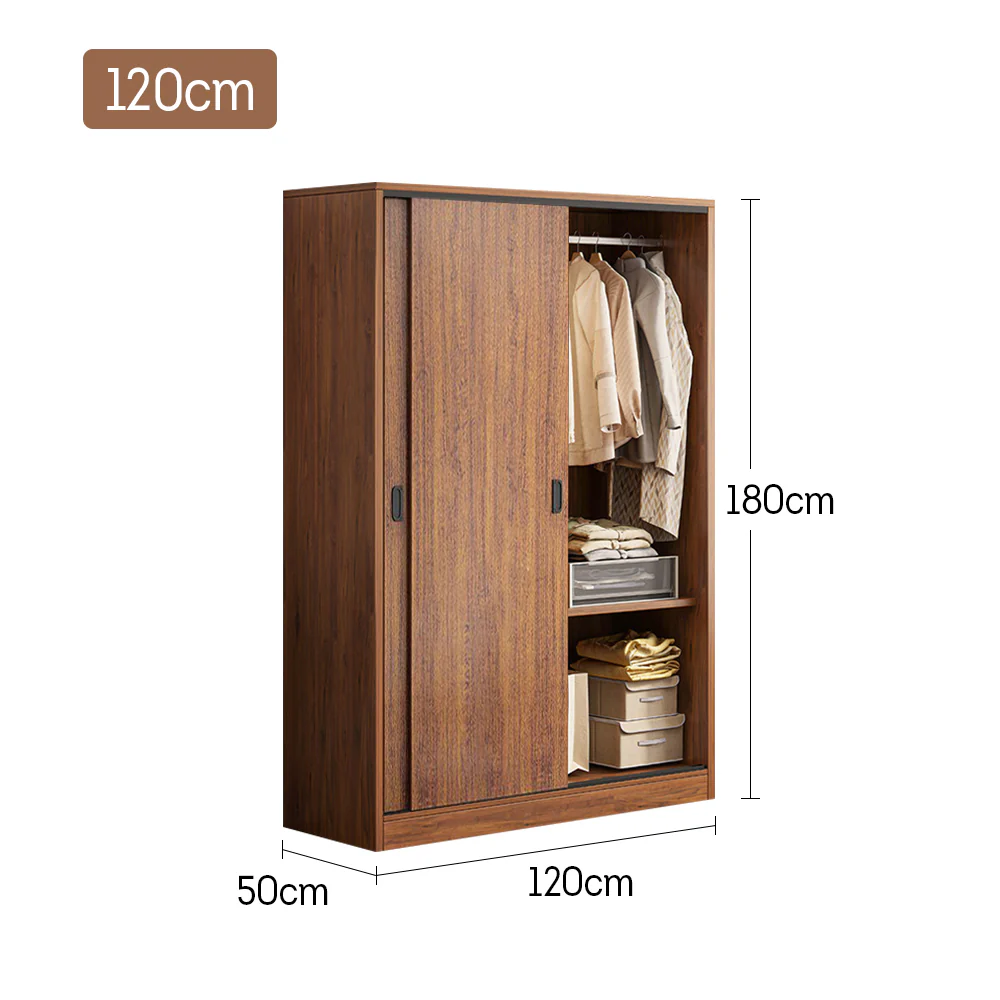 LIVARA 80/ 120/ 160CM Sliding Door Wardrobe Particle Board - Image 17
