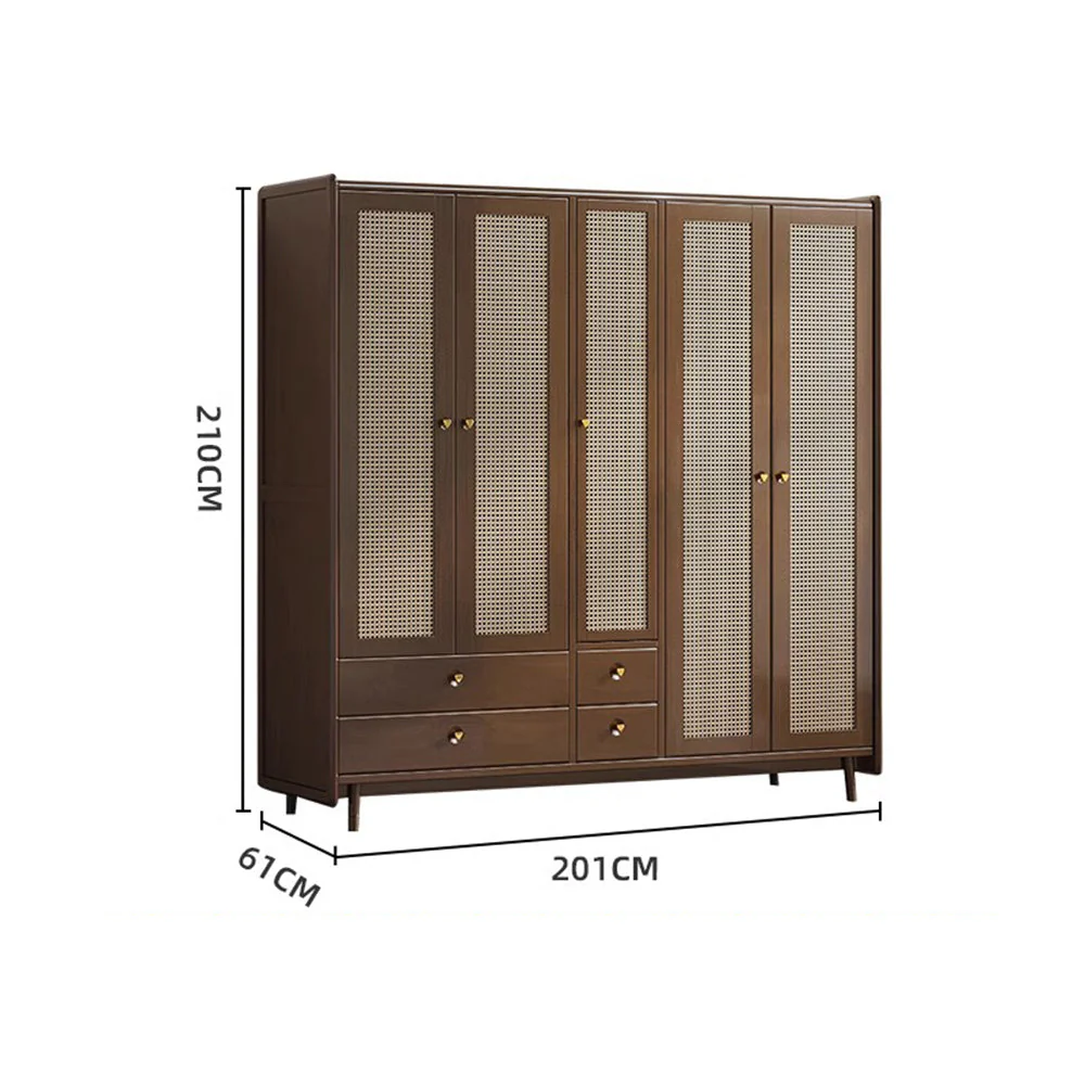 LUXORA 2 Doors/3 Doors/5 Doors Wardrobe Rattan-woven Cabinet Door - Image 12