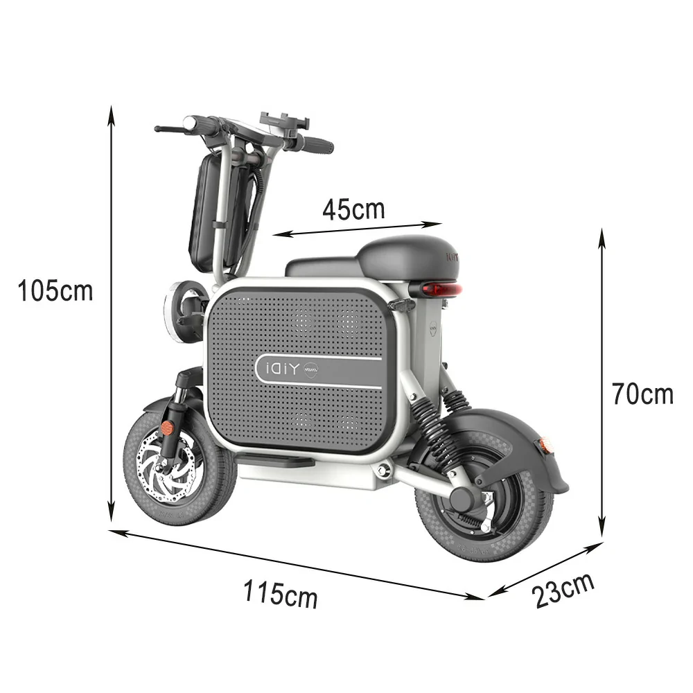 AKEZ Dudu10 500W 48V 13A Foldable Electric Scooter High-Carbon Steel Frame - Black & White - Image 5